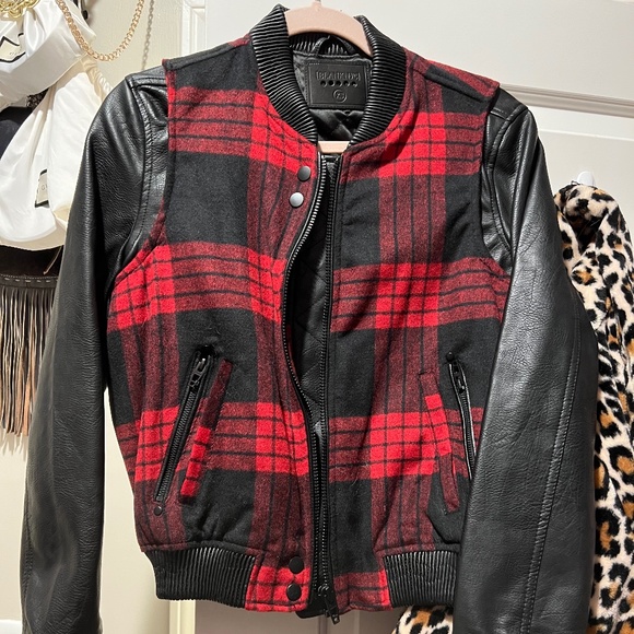 Blank NYC Fleece and Vegan Leather Jacket